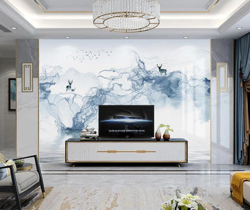 3D Scattered Blue 1675 Wall Murals