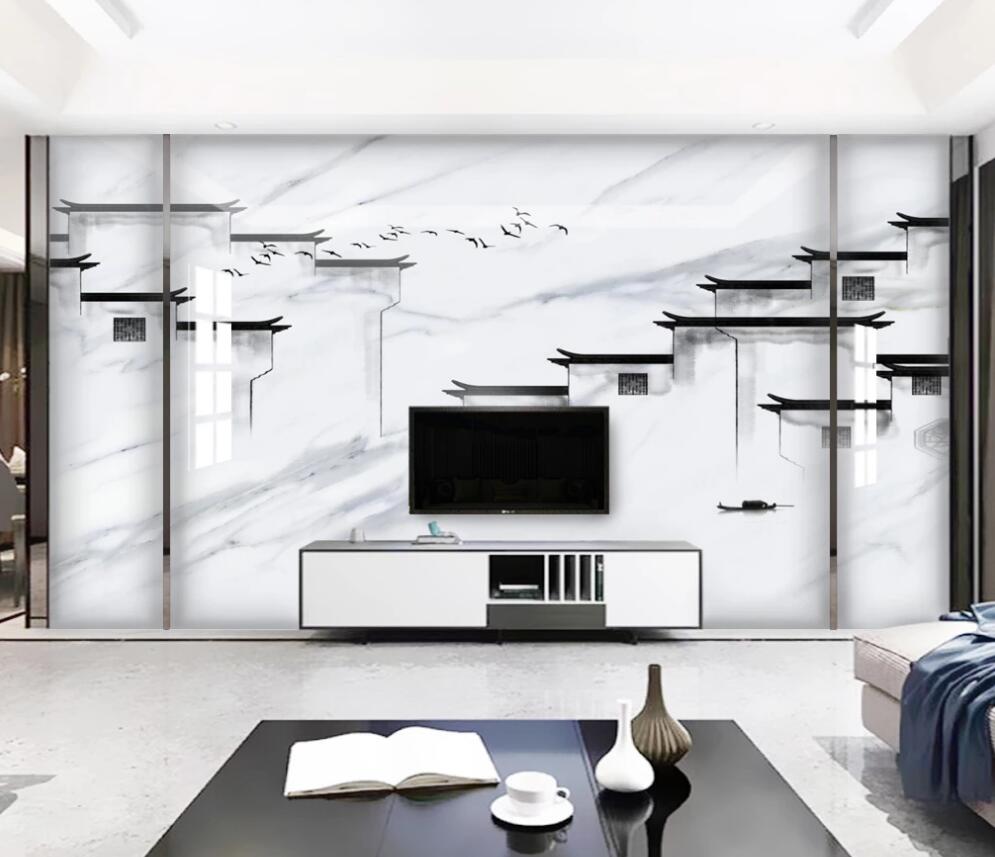 3D Classical Architecture In Ink 1411 Wall Murals