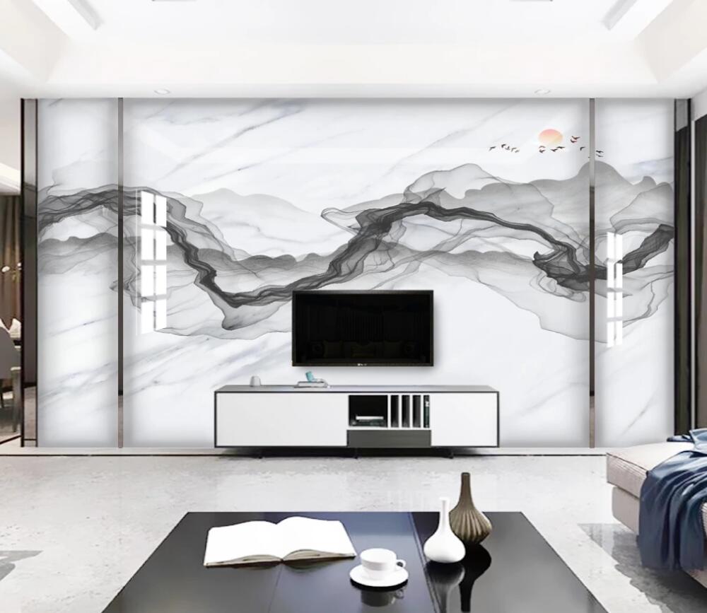 3D Ink Elegant Curved Ribbon 1409 Wall Murals