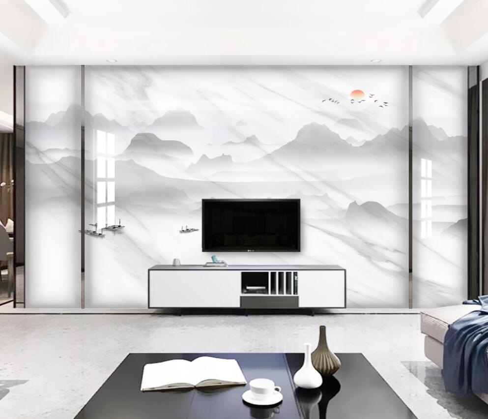 3D Elegant Light Shadow White 1680 Wall Murals