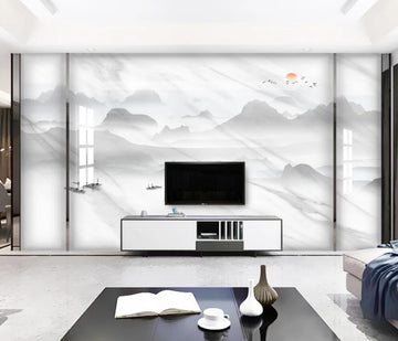 3D Elegant Light Shadow White 1680 Wall Murals