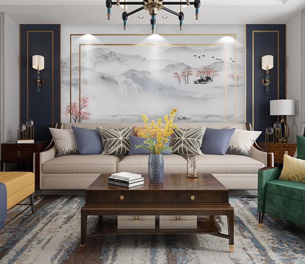 3D Red Plum In Light Color 1665 Wall Murals