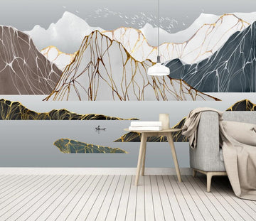 3D Five-color Cascading Mountains 1676 Wall Murals