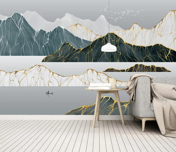 3D Beautiful Mountains In Four Colors 1674 Wall Murals