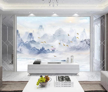 3D Free Birds On The Blue Mountains 1666 Wall Murals