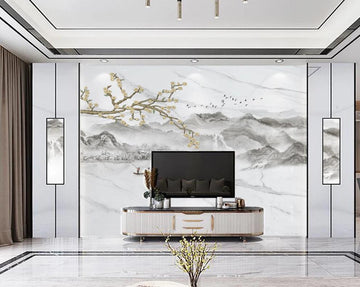 3D Yellow Flowers In Pale Colors 1672 Wall Murals