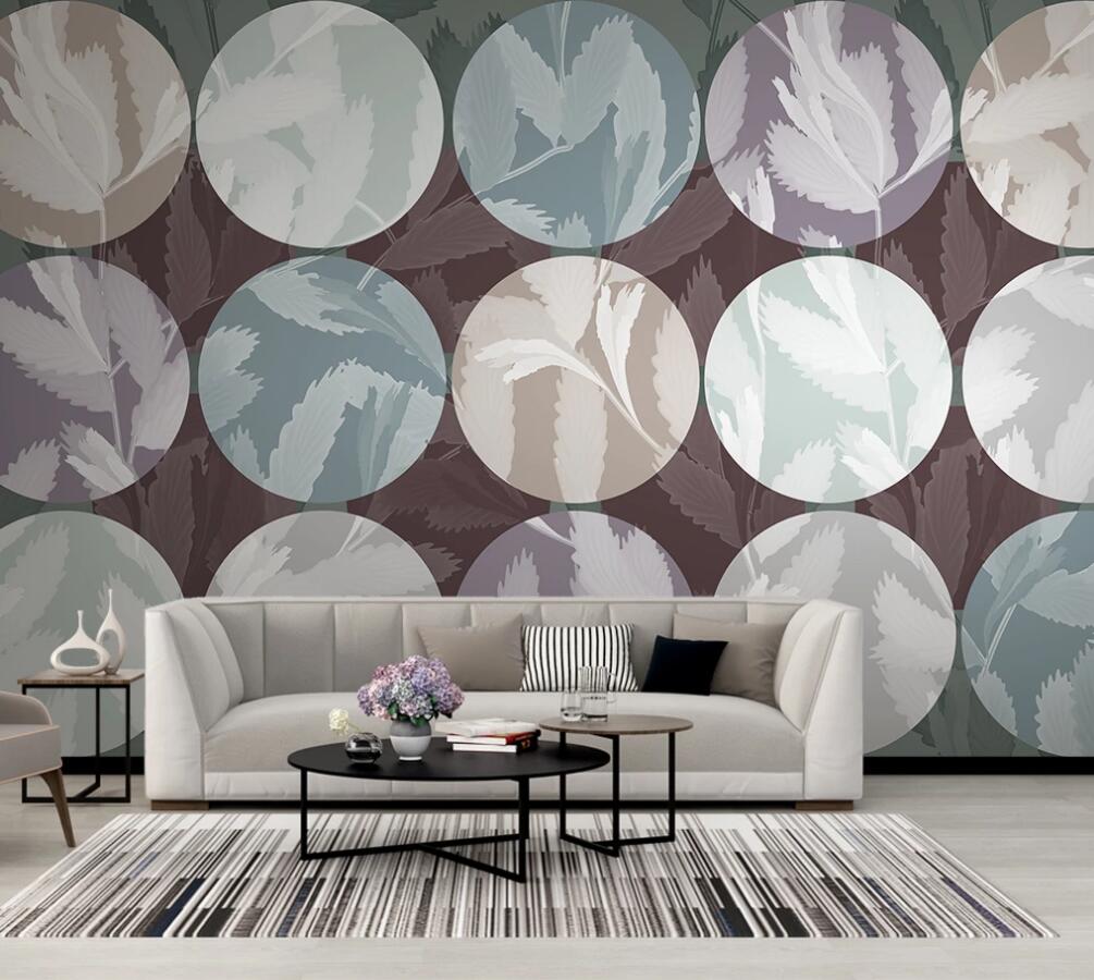 3D Five-color Disc Arrangement 1648 Wall Murals