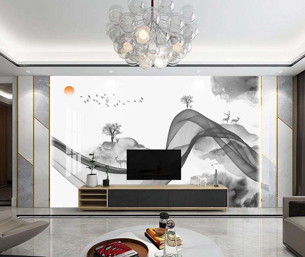 3D Clear Ink Ribbon 1644 Wall Murals