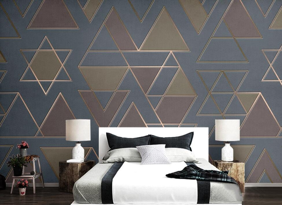 3D Two-color Triangle Interlaced 1201 Wall Murals