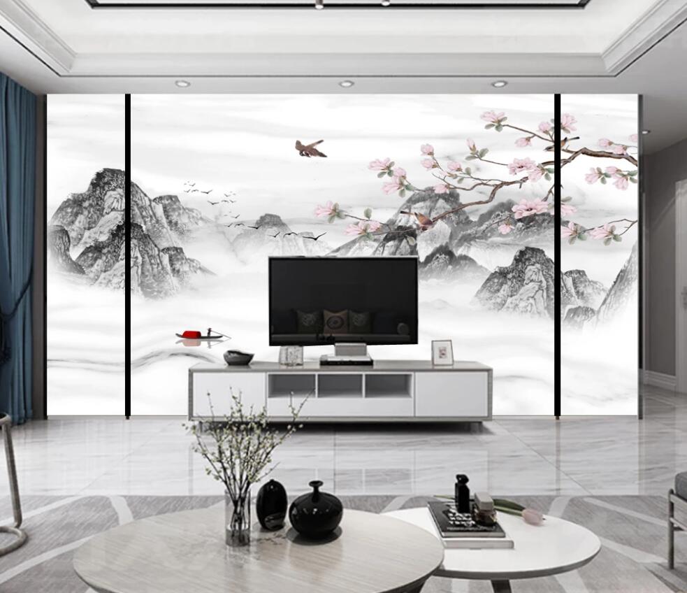 3D Intensive Mountain Scenery 1592 Wall Murals