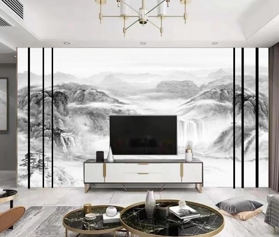 3D Landscape Waterfall 1581 Wall Murals