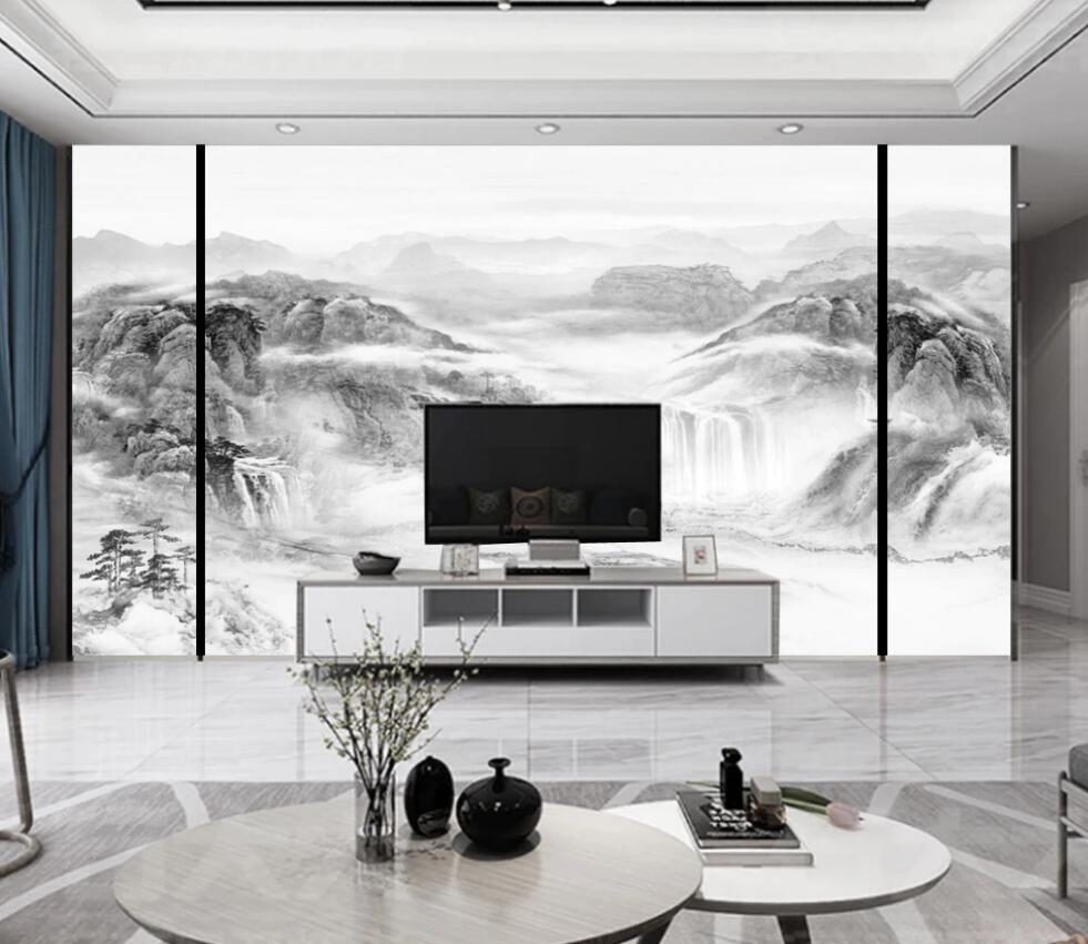 3D Landscape Waterfall 1581 Wall Murals