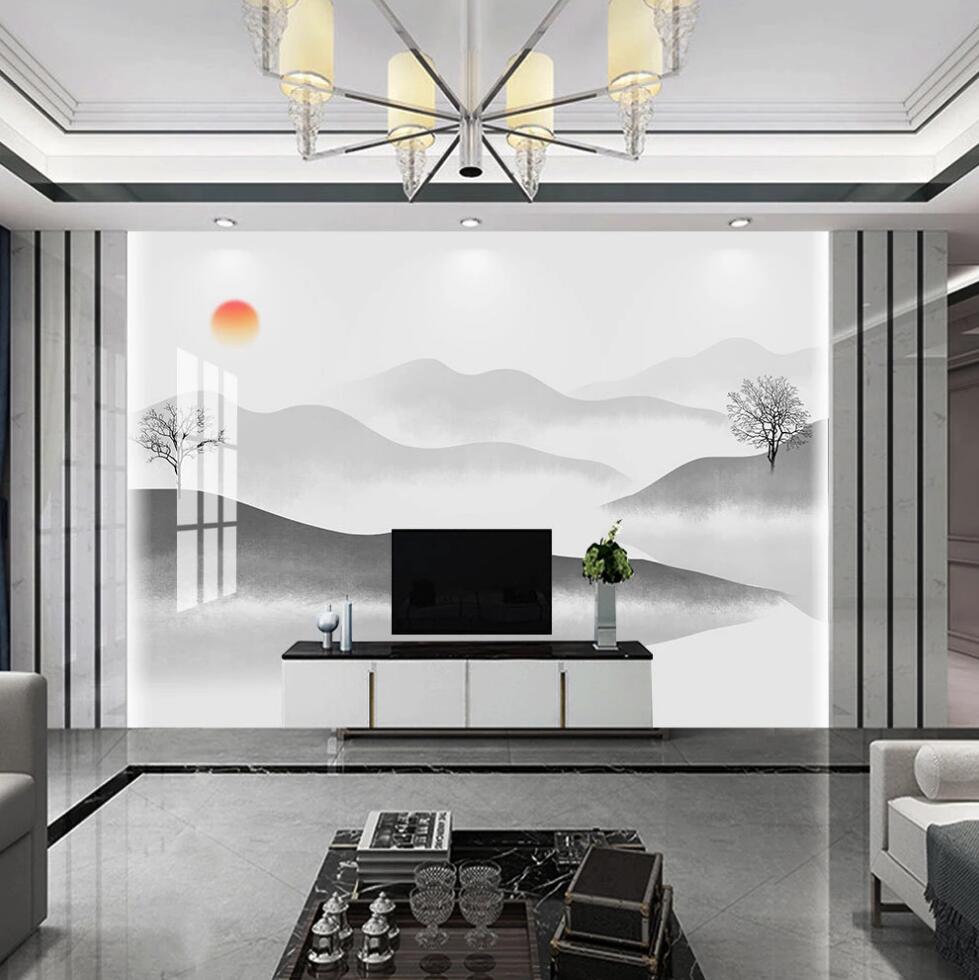 3D The Tranquility Of The Rolling Peaks 1624 Wall Murals