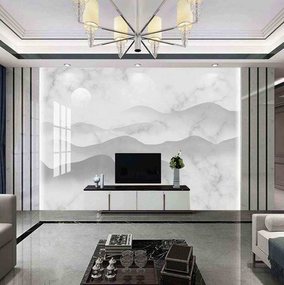 3D Hazy Faded Mountains 1618 Wall Murals