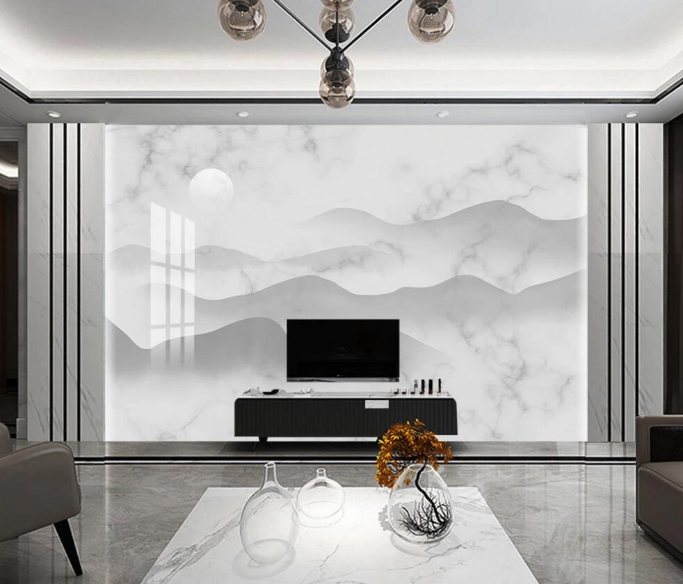 3D Hazy Faded Mountains 1618 Wall Murals