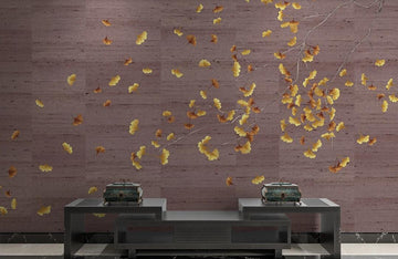 3D Golden Fallen Ginkgo Leaves 1218 Wall Murals