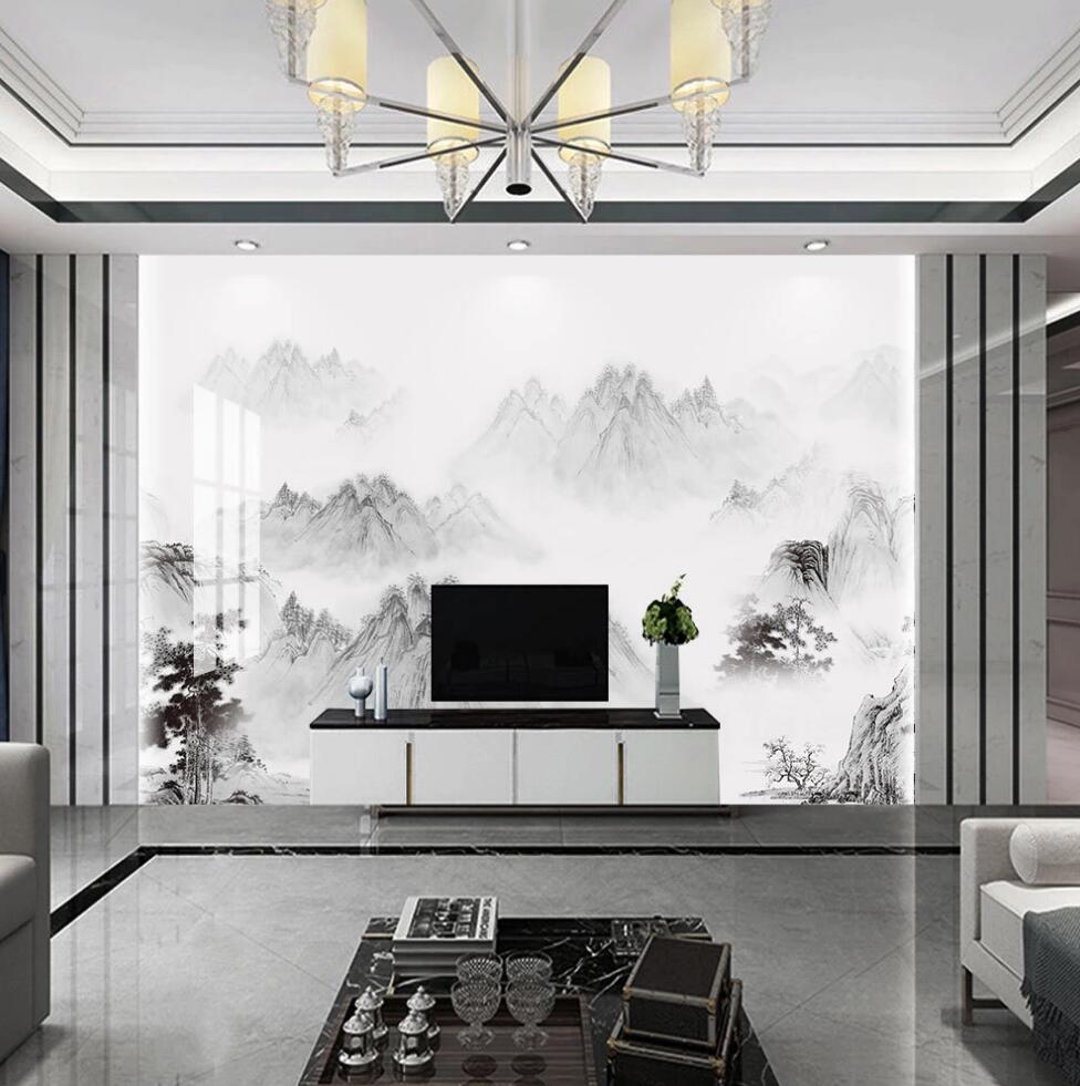 3D Quiet Mountain Peak 1612 Wall Murals