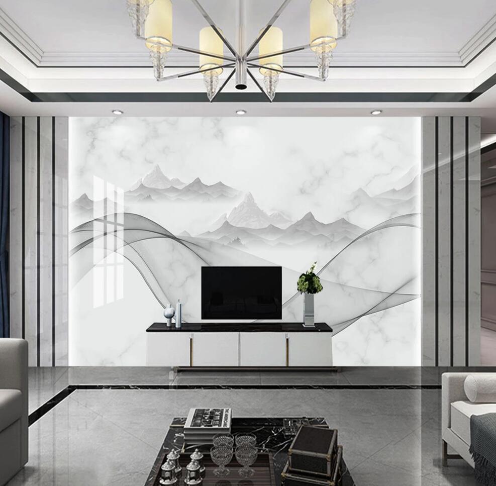 3D Rolling Mountain Peaks 1608 Wall Murals