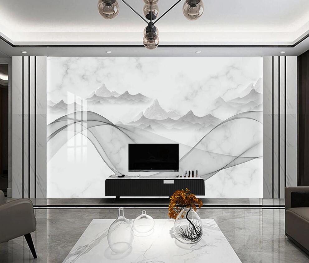 3D Rolling Mountain Peaks 1608 Wall Murals