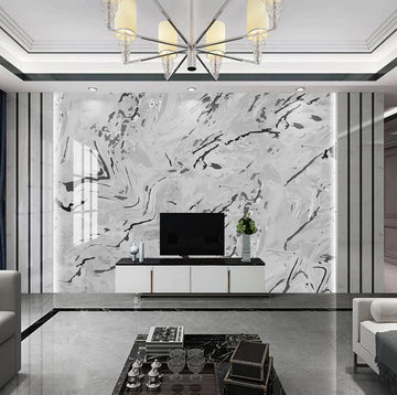 3D Light Gray And Rich Black 1568 Wall Murals