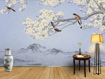 3D Light Blue Landscape Background 1168 Wall Murals