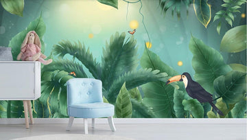 3D Dark Green Landscape Firefly 1197 Wall Murals