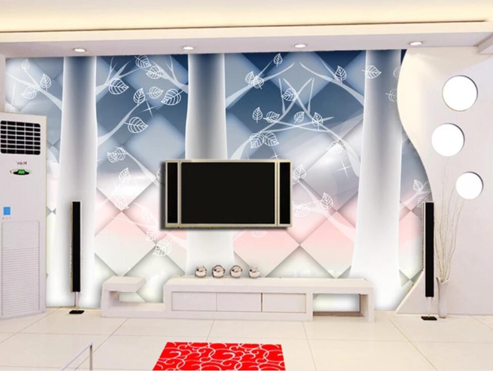 3D Transparent Lines Of Trees 1079 Wall Murals