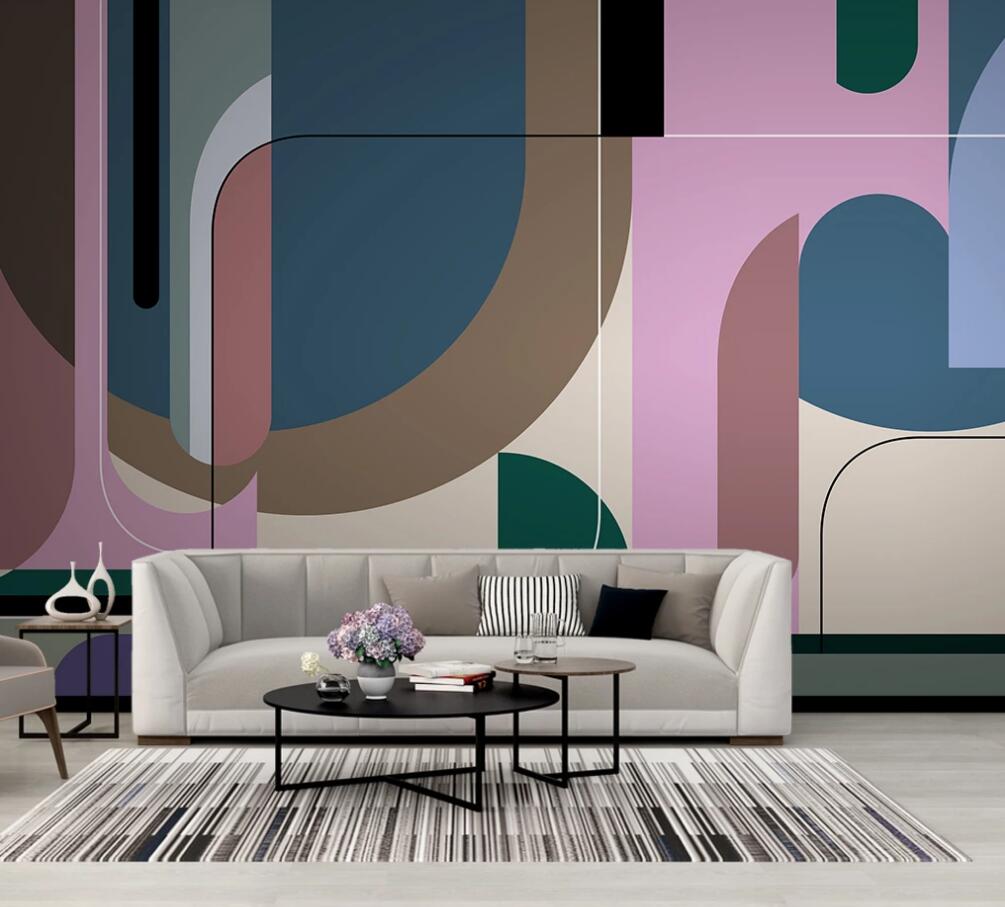 3D Colored Irregular Pattern 1547 Wall Murals
