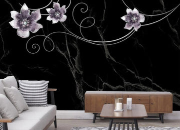 3D Beautiful Purple Flowers 1527 Wall Murals