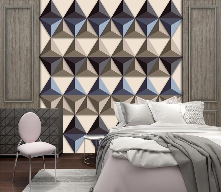 3D Three Color Diamond Butt 1521 Wall Murals