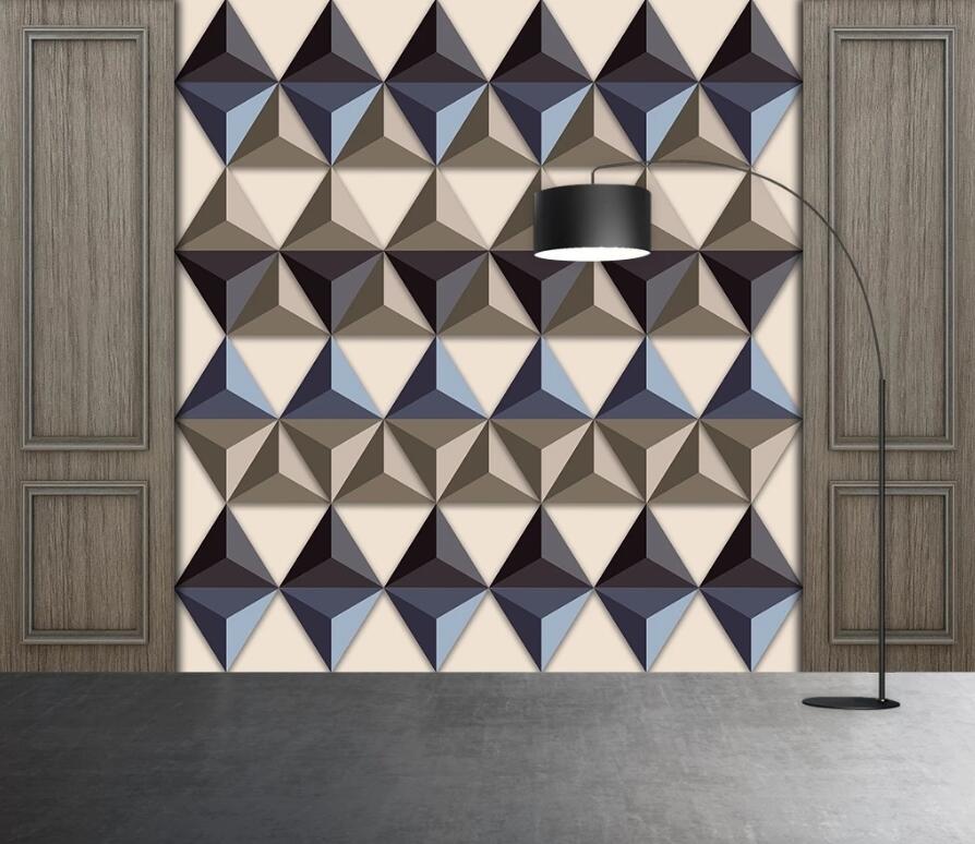 3D Three Color Diamond Butt 1521 Wall Murals