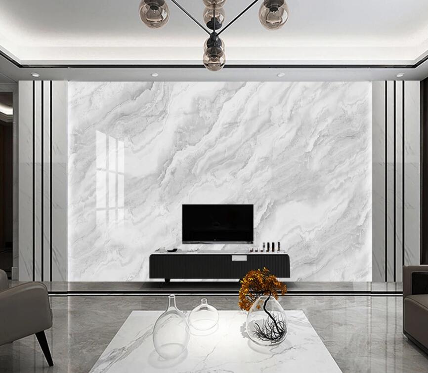 3D White Gray Light Waves 1518 Wall Murals