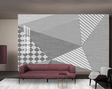 3D Five-color Triangle Stitching 1513 Wall Murals