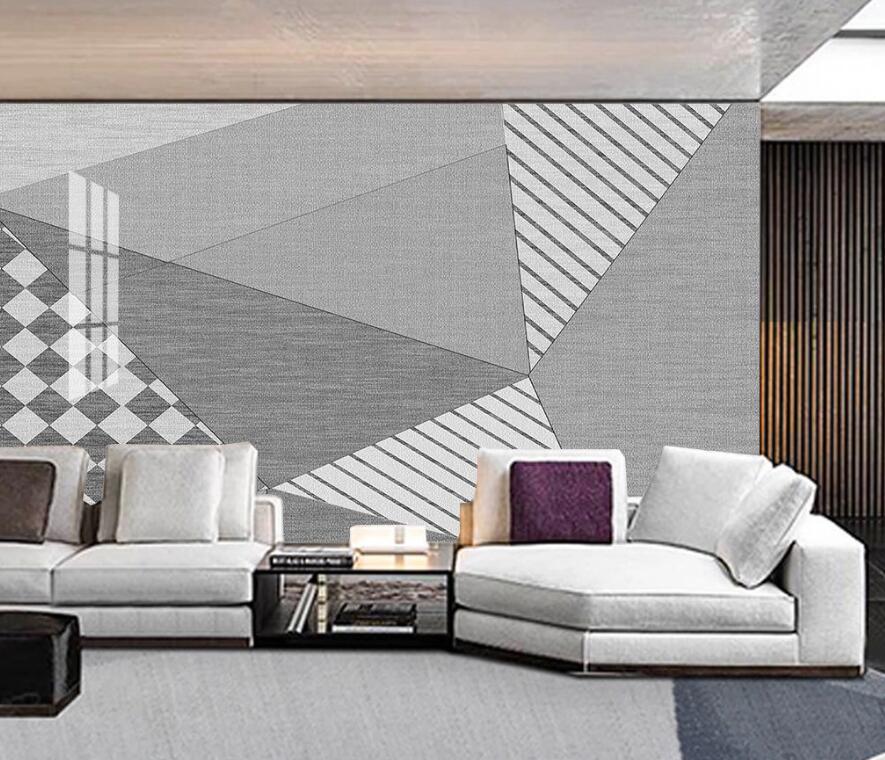 3D Five-color Triangle Stitching 1513 Wall Murals