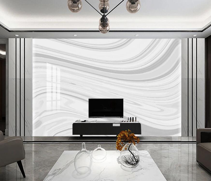3D Smooth Curved Gray Lines 1507 Wall Murals