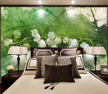 3D White Roses In The Green 1480 Wall Murals