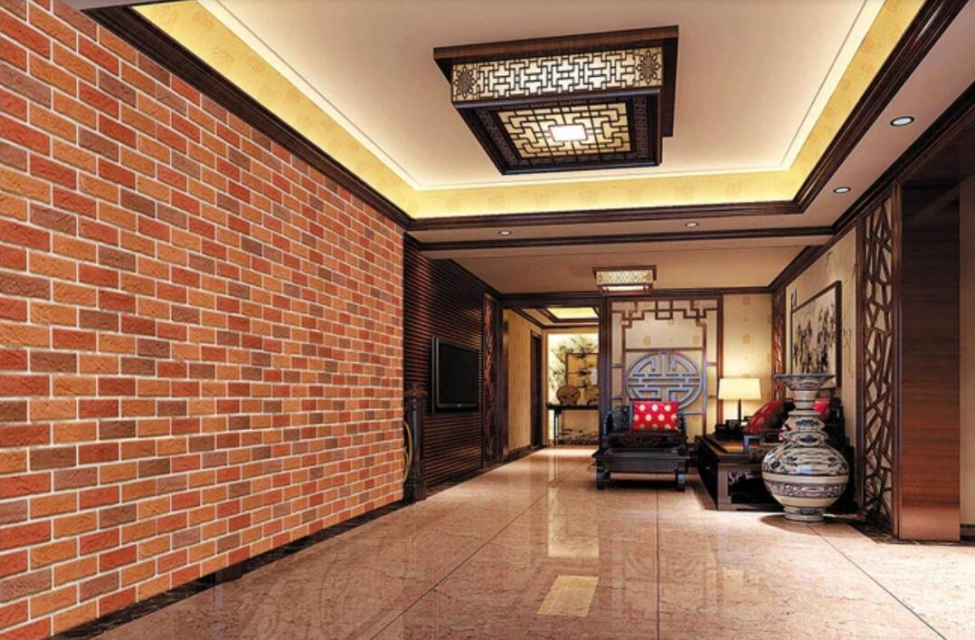 3D Red Brick Staggered 1104 Wall Murals