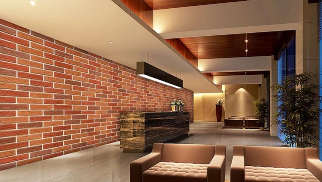 3D Red Brick Staggered 1104 Wall Murals