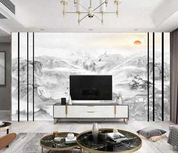 3D Sunrise And Black Ravine 1465 Wall Murals