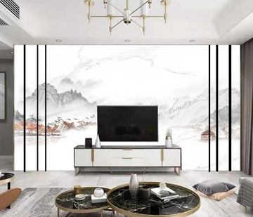 3D The Hazy Appearance Of The Mountains 1463 Wall Murals