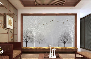 3D Black And White Withered Trees 1122 Wall Murals