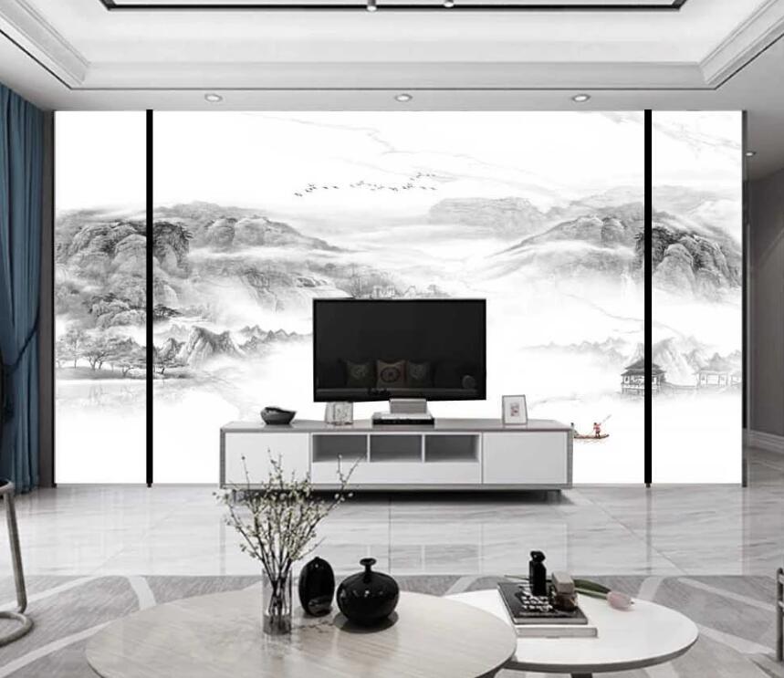 3D Peaceful Mountains In The Distance 1462 Wall Murals