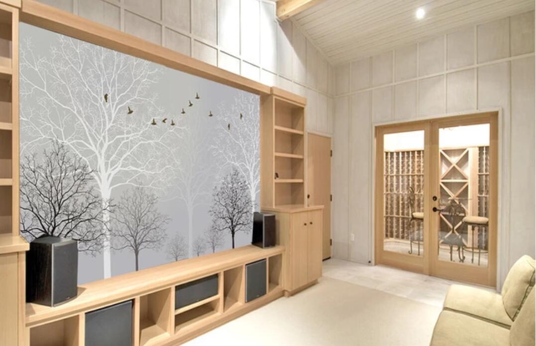 3D Black And White Withered Trees 1122 Wall Murals