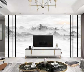 3D Hazy Pale Ink In The Distance 1461 Wall Murals