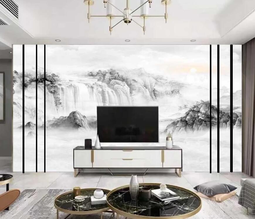 3D Mountains In The Distance 1460 Wall Murals