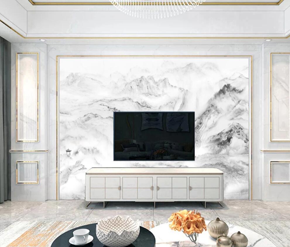 3D The Continuous Pale Ink Color Of The Mountain 1449 Wall Murals