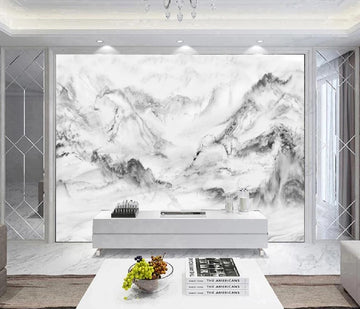 3D The Pale Ink Color Of The Mountain 1447 Wall Murals