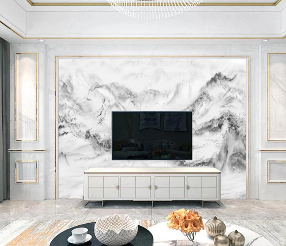 3D The Pale Ink Color Of The Mountain 1447 Wall Murals