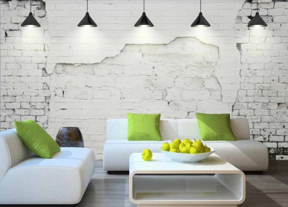 3D White Broken Bricks 1124 Wall Murals