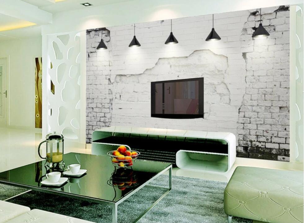 3D White Broken Bricks 1124 Wall Murals